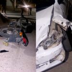 Manejaba borracho, perdió el control y chocó contra una moto